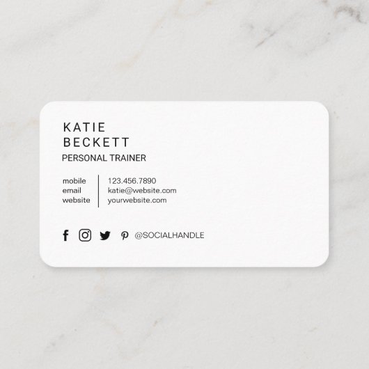 Modernes Trendy Personal Fitness Trainer Foto Visitenkarte (Rückseite)