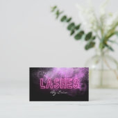 Modernes Trendy Pink Neon Lashes Business Car Visitenkarte (Stehend Vorderseite)
