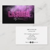 Modernes Trendy Pink Neon Lashes Business Car Visitenkarte (Vorne/Hinten)