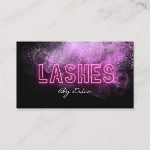 Modernes Trendy Pink Neon Lashes Business Car Visitenkarte