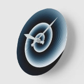 Modernes trendy preußisches Blauer Spiralmuster Runde Wanduhr (Winkel)