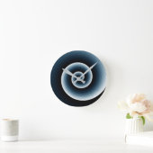 Modernes trendy preußisches Blauer Spiralmuster Runde Wanduhr (Zuhause)