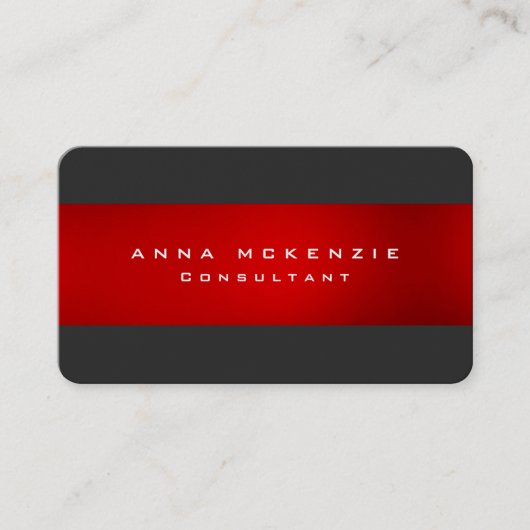 Modernes Trendy Red Gray Einzigartiges Trendy Crea Visitenkarte (Vorderseite)