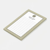 Modernes, trendy Sage Green Monogram Linse Post-it Klebezettel (angewinkelt)