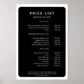 Modernes, trendy, Salon Price List Poster (Vorne)