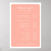 Modernes, trendy, Salon Price List Poster (Vorne)