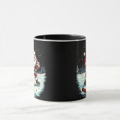 Modernes trendy Santa Playing Ice Hockey Tasse (Zentrum)