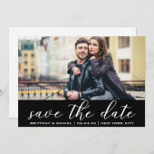 Modernes, trendy Save the Date Verlobung Foto Einladung (Vorne/Hinten)