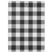 Modernes trendy Schwarz-weiß Buffalo Kariert Monog Klemmbrett (Rückseite)