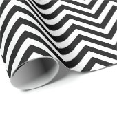 Modernes trendy Schwarz-weißes Zickzack Zigzag-Mus Geschenkpapier (Rolleneckpunkt)