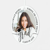 Modernes, trendy Script 2 Round Fotos Abschluss Ornament Aus Metall (Vorderseite links)