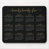 Modernes, trendy Script Black Gold 2023 Kalender Mousepad (Vorne)