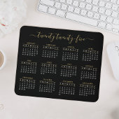 Modernes, trendy Script Black Gold 2023 Kalender Mousepad