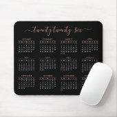 Modernes, trendy Script Black Rose Gold 2026 Kalen Mousepad (Mit Mouse)