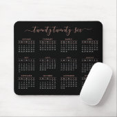 Modernes, trendy Script Black Rose Gold 2026 Kalen Mousepad (Mit Mouse)