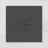 Modernes, trendy Script Black Social Media QR Code Quadratische Visitenkarte (Vorderseite)