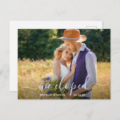 Modernes, trendy Script, das wir für das Hochzeits Postkarte (Vorne/Hinten)