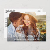 Modernes, trendy Script derselben Liebe Neues Foto Postkarte (Vorne/Hinten)