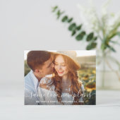 Modernes, trendy Script derselben Liebe Neues Foto Postkarte (Stehend Vorderseite)