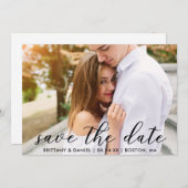 Modernes trendy Script-Foto Save The Date (Vorne/Hinten)