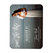 Modernes, trendy Script-Foto Save the Date Hochzei Magnet (Vertikal)