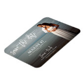 Modernes, trendy Script-Foto Save the Date Hochzei Magnet (Linke Seite)