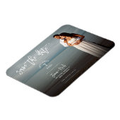 Modernes, trendy Script-Foto Save the Date Hochzei Magnet (Linke Seite)