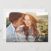 Modernes, trendy Script mit derselben Liebe Neue P Save The Date (Vorderseite)