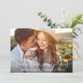 Modernes, trendy Script mit derselben Liebe Neue P Save The Date (Stehend Vorderseite)