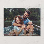Modernes, trendy Script Save the Date heiraten Postkarte (Vorderseite)