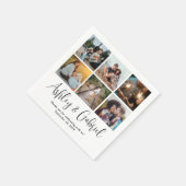 Modernes, trendy Script und 6 Foto Collage Wedding Serviette (Ecke)