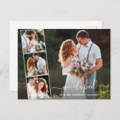 Modernes, trendy Script Wir haben 4 Foto Postkarte (Vorne/Hinten)