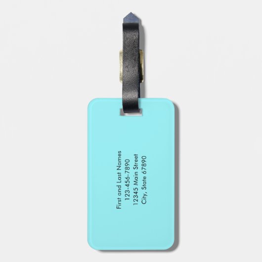 Modernes Trendy Shadow Monogram Personalisiert Gepäckanhänger (Rückseite vertikal)