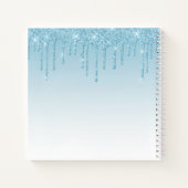 Modernes Trendy Stilvolles Script Blue Glitzer Las Notizblock (Rückseite)