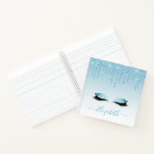 Modernes Trendy Stilvolles Script Blue Glitzer Las Notizblock (Innenseite)