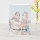 Modernes Trendy Stylish Script Foto Jubiläum Karte (Gelbe Blume)