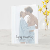 Modernes Trendy Stylish Script Foto Jubiläum Karte (Gelbe Blume)