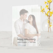 Modernes Trendy Stylish Script Foto Jubiläum Karte (Gelbe Blume)