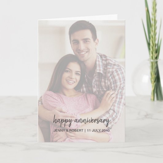 Modernes Trendy Stylish Script Foto Jubiläum Karte (Vorderseite)