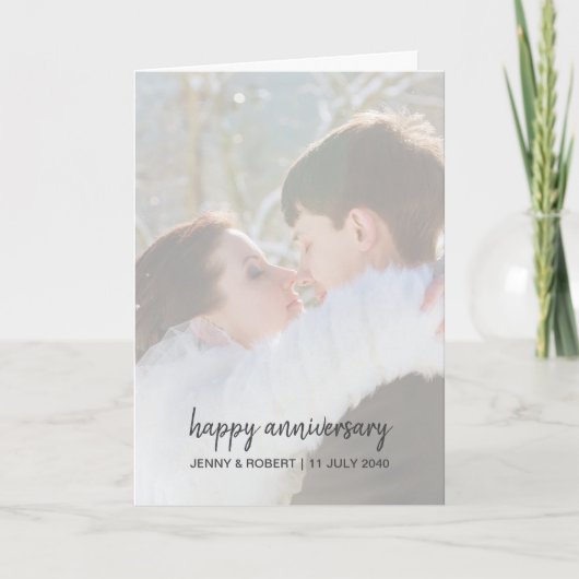 Modernes Trendy Stylish Script Foto Jubiläum Karte (Vorderseite)