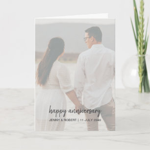 Modernes Trendy Stylish Script Foto Jubiläum Karte