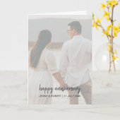 Modernes Trendy Stylish Script Foto Jubiläum Karte (Gelbe Blume)