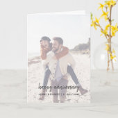 Modernes Trendy Stylish Script Foto Jubiläum Karte (Gelbe Blume)