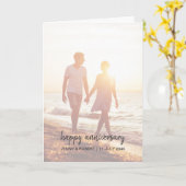 Modernes Trendy Stylish Script Foto Jubiläum Karte (Gelbe Blume)