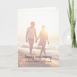 Modernes Trendy Stylish Script Foto Jubiläum Karte