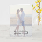 Modernes Trendy Stylish Script Foto Jubiläum Karte (Gelbe Blume)