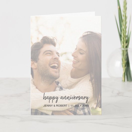 Modernes Trendy Stylish Script Foto Jubiläum Karte (Vorderseite)