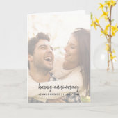 Modernes Trendy Stylish Script Foto Jubiläum Karte (Gelbe Blume)