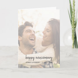 Modernes Trendy Stylish Script Foto Jubiläum Karte