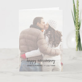 Modernes Trendy Stylish Script Foto Jubiläum Karte